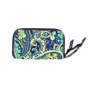 Vera Bradley Rhythm & Blues Paisley Print Zip Around Wallet